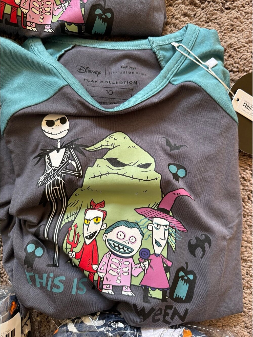 Little sleepies Disney Jack and crew graphic raglan tee size 10 [COPY]
